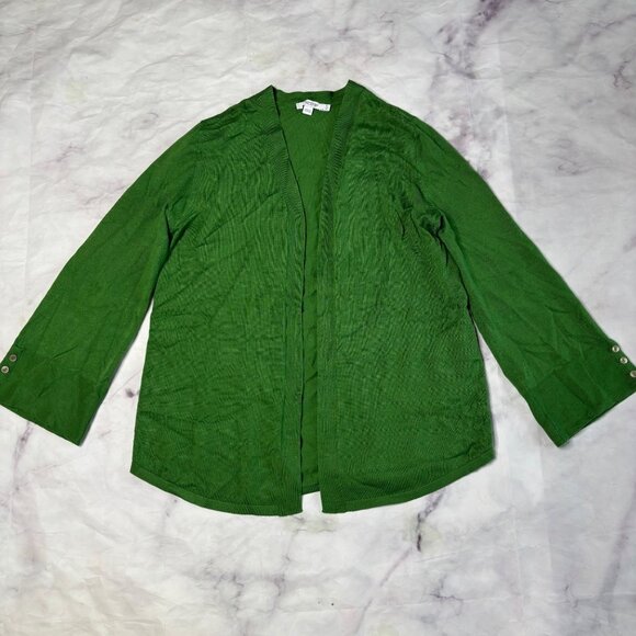 Chicos Green Open Front Cardigan Sweater Womens Size 0 US Small - Picture 1 of 5